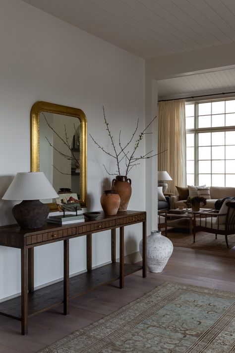 Styling A Sideboard, Console Table Entryway, Light And Dwell, Console Table Styling, Entryway Design, Console Styling, Piano Room, Entry Hallway, Live Oak