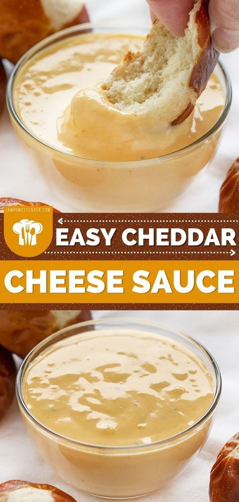 Canning Cheese Sauce, Simple Cheese Sauce, Easy Cheese Dip, Cheddar Cheese Dip, Potato Dip, Cheese Dipping Sauce, Cheddar Dip, How To Make Cheese Sauce, Homemade Cheese Sauce