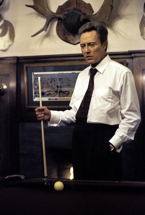 "Poolhall Junkies" movie still, 2002.  Christopher Walken as Uncle Mike Flynn. Hugh O'brian, Bumper Pool, Playing Pool, Pool Hall, Jean Gabin, Pool Room, Pool Halls, Christopher Walken, Pool Tables