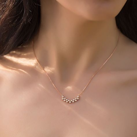 Constellation Diamond Necklace - Miscaro Small Dimond Neckless, Cute Diamond Pendants, Gold Jewelry Simple Necklace Pendants, Simple Diamond Necklace Designs, Small Necklace Designs, Gold Necklaces Women Indian, Simple Necklace Diamond, Diamond Necklace Set Simple, Pendent Designs