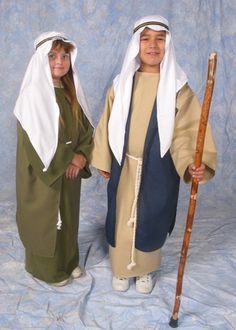 Christian Costumes, Easter Costumes For Kids, Christmas Costume Ideas, Bible Costumes, Easter Costumes, Joseph Costume, Shepherd Costume, Biblical Clothing, Christmas Skits