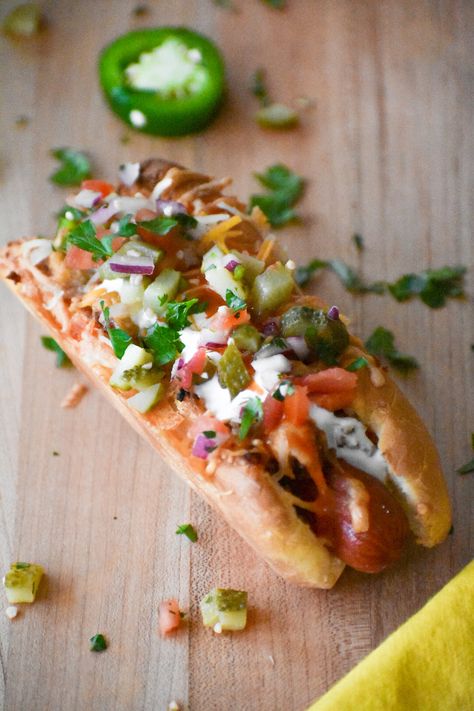 Loaded Chili Dogs, Chili With Chorizo, Mexican Hot Dogs Recipes, Cranberry Vodka Punch, Chili Dog Chili Recipe, Taco Dog, Vodka Punch, Pork Chili, How To Cook Chorizo