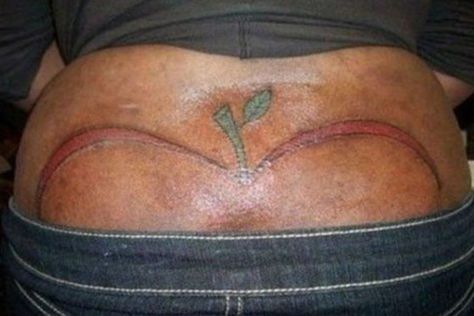 Looks like that there apple is a wee bit over-ripe. Funny Baby Images, Terrible Tattoos, Apple Tattoo, American Funny Videos, Apple Bottom Jeans, Best Funny Photos, Funny Dog Photos, Best Tattoos For Women, Tattoo Fails