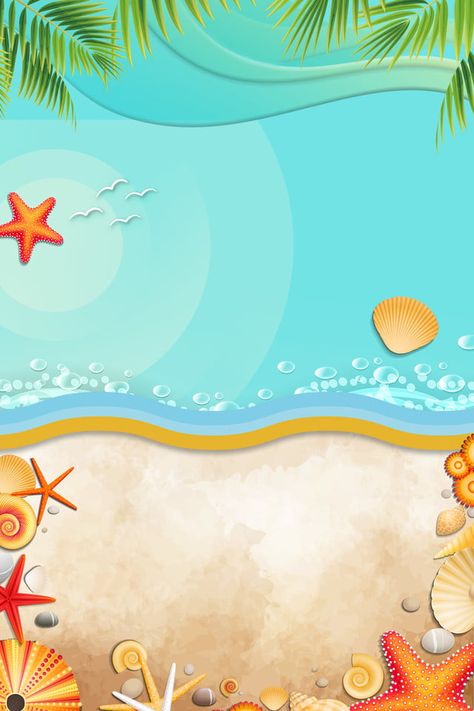 Material De Fundo H5 Verão Praia Dos Desenhos Animados Mão Desenhada Summer Birthday Wallpaper, Beach Wave Nails, Moana Background, Wallpapers Beach, Moana Bebe, Cartoon Banana, Moana Theme, Wave Nails, Japan Cherry Blossom