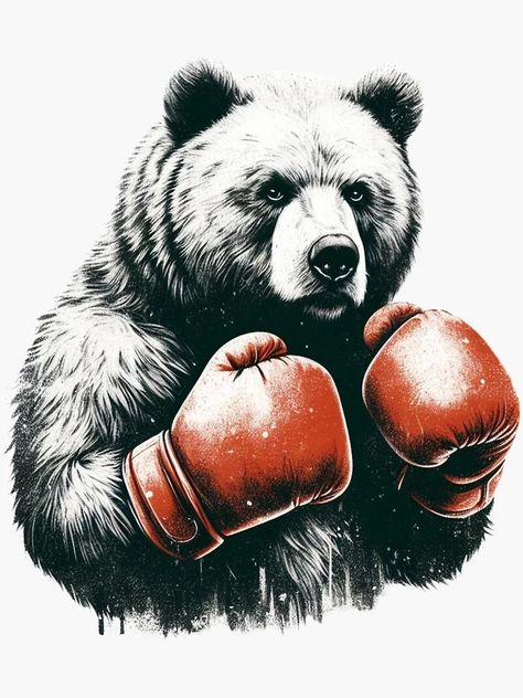 "Boxing Bear Red Fighter Combat Stand " Sticker for Sale by Martial-Art-23 | Redbubble Boxing Art, Fighter Tattoo, Boxing Posters, Bear Tattoo, Bear Wallpaper, Bear Art, Pet Bandana, Aesthetic Stickers, Box Art