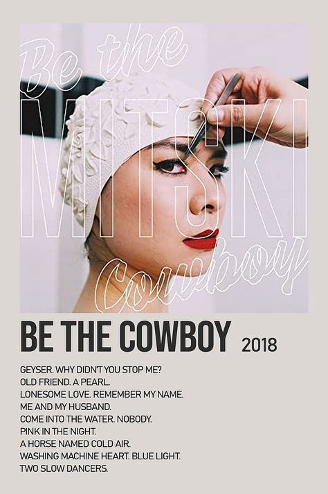 Mitski Vinyl, Aesthetic Vintage Posters, Mitski Poster, Be The Cowboy, Living Room Decor Aesthetic, Cowboy Posters, Posters On Wall Bedroom, Minimalist Music, Prints Bedroom