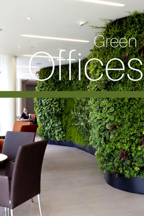 Greenery Office Design, Office Space With Plants, Plants In Office Space Modern, Greenery Office, Sustainable Office, Office Greenery, Office Interior Design Greenery, Workstation With Plants, Industrial Biophilic Office Design