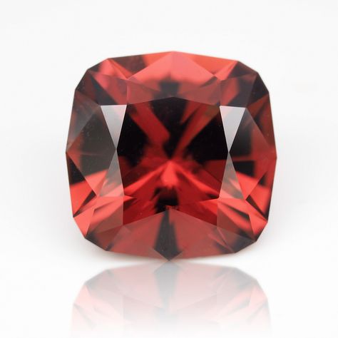 Malaya Garnet, Precision Cut, Cushion Design, Cushion Cut, Natural Red, Tanzania, Garnet, Square, Gems