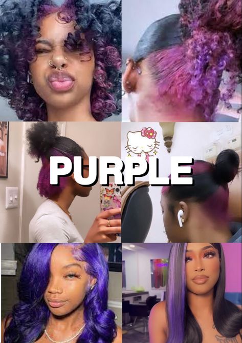 ✩ Purple skunk stripe hair inspiration ✩ Stunk Strip Hairstyles Purple, Skunk Strip 4c Hair, Lavender Skunk Stripe Hair, Light Purple Skunk Stripe Hair, Skunk Stripe Colors, Skunk Stripe Natural Hair Black Women, Skunk Stripe Hair Pink, Skunk Stripe Hair Locs, Purple Strip In Hair