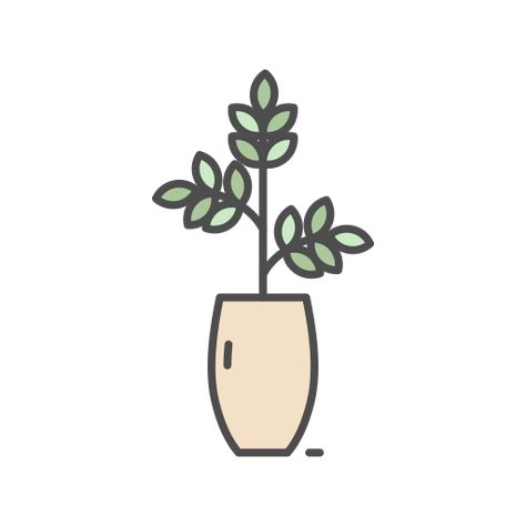 Plant Easy Drawings, Cute Plants Drawing, Cute Plant Drawings, Plant Illustration Simple, Cute Plant Doodles, Planter Drawing, Simple Plant Drawing, Animated Plants, Plant Drawings Simple