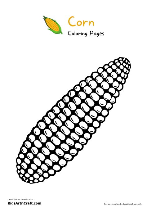 Corn Coloring Pages For Kids – Free Printables Check more at https://www.kidsartncraft.com/corn-coloring-pages/ Corn On The Cob Template Free Printable, Corn Template, Corn Coloring Page, Halloween Pumpkin Coloring Pages, Pumpkin Coloring Pages, Printables Free Kids, Christmas Coloring Books, Thanksgiving Theme, Corn On The Cob