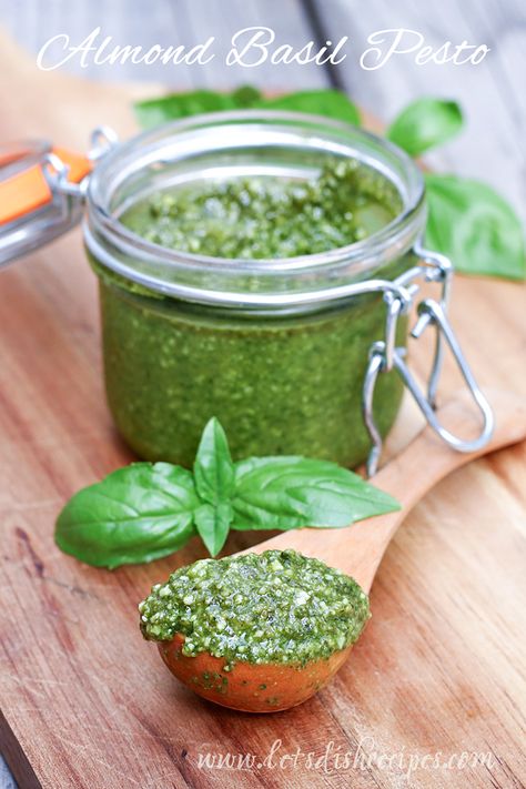 Almond Pesto, Cilantro Pesto, Homemade Pesto, Pesto Recipe, Pesto Sauce, Basil Pesto, In A Jar, Summer Recipes, Good Eats