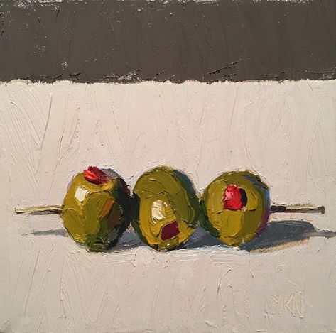 Food Painting Easy, Karen Appleton, Acrylic Art Ideas, Olive Painting, Easy Oil Painting, Sweet Drawing, Art Bizarre, Food Paintings, Food Art Painting