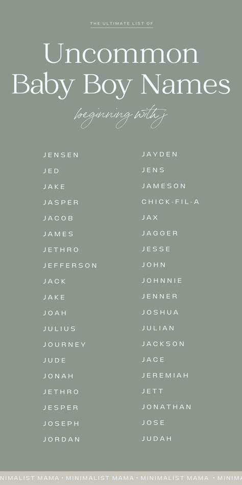 On the hunt for cute boy names that start with J? This list of cute baby names for boys is full of tons of name inspiration for expecting mamas to be - from almost uncommon baby names that should def be used more often, to popular baby names that are totally modern - check out the full list of names with meanings >>> Cute Baby Names For Boys, J Baby Names, Baby Girls Names, Boy Names With Meaning, Baby Names List, Country Boy Names, Uncommon Boy Names, Uncommon Baby Boy Names, Popular Boy Names