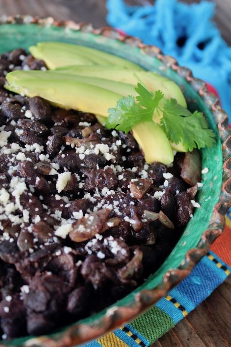 Mexican Black Beans from scratch are easy to make and great to have on hand for a delicious side dish, and for adding to all sorts of other recipes. A fine Mexican herb, Epazote, makes this recipe extra special. #blackbeans #driedbeans #epazote #Mexicanbeans Black Beans From Scratch, Beans From Scratch, Mexican Black Beans, Dried Black Beans, Black Bean Recipes, Cooking Dried Beans, Honey Chipotle, Artichoke Recipes, How To Cook Beans