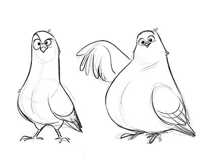 Pigeon Doodles, Pigeon Sketch, Pigeon Cartoon, Cartoon Birds, Character Design Sketches, Animal Illustrations, Cartoon Sketches, 캐릭터 드로잉, Character Collection