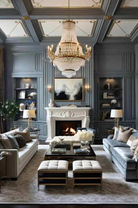 Decorative Ceiling Ideas, Black Lake House, Victorian Style Living Room, Modern Victorian Living Room, Victorian Style Interior, Victorian Lounge, Modern Victorian Interiors, Modern Victorian Decor, Blue Grey Living Room