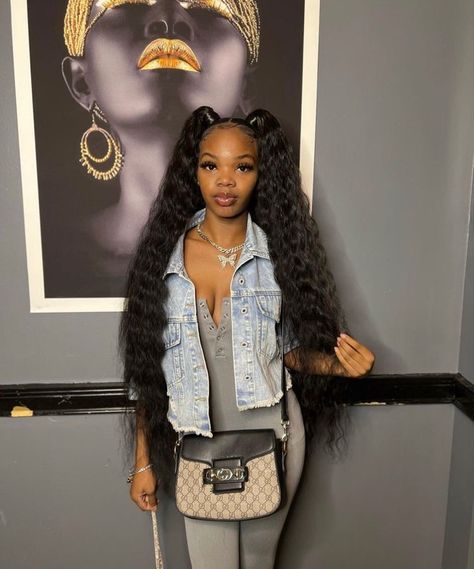 2 High Ponytails With Weave, Cute Weave Hairstyles, Two Ponytail Hairstyles, Baddie Hair, Sew In Hair Extensions, Weave Ponytail Hairstyles, Sleek Ponytail Hairstyles, Black Ponytail Hairstyles, Quick Weave Hairstyles