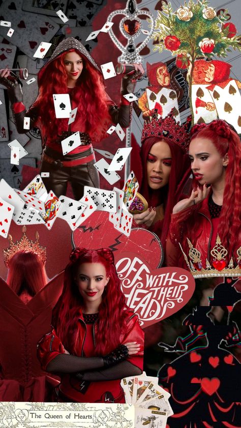 descendants 4 red & quenn of hearts collage- ❤️♥️♠️ #descendants4 #descendants #red #queenofhearts #collageart #collages #artist #artisticcollage #artistsupport #artistsonshuffle #disneydescendants Aesthetic Wallpaper Artist, Descendants Red, Disney Descendants Characters, Wallpaper Artist, Descendants Disney, Descendants Pictures, Disney Original Movies, Brandon Rogers, Descendants 4