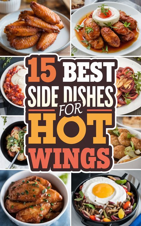 🔥🍗 Discover the perfect pairings for your hot wings! #GameDayEats #Yummy Food To Go With Wings, Wing Night Side Dishes, Sides That Go With Wings, Wings Side Dishes, Side Dishes For Wings, Hot Wing Sides, Wings Sides, Teriyaki Wings, Baked Wings