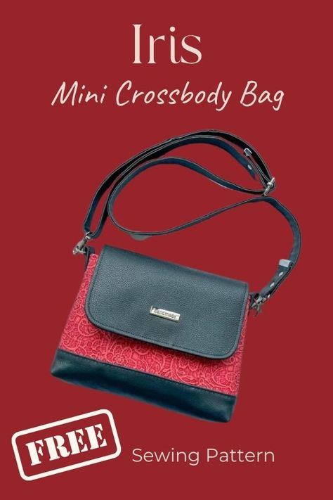 Free Cross Body Bag Patterns To Sew, Statement Bags, Cross Body Bag Pattern Free, Mini Bag Pattern, Crossbody Purse Patterns, Foldover Crossbody Bag, Cross Body Bag Pattern, Crossbody Bag Pattern, Handbag Sewing Patterns