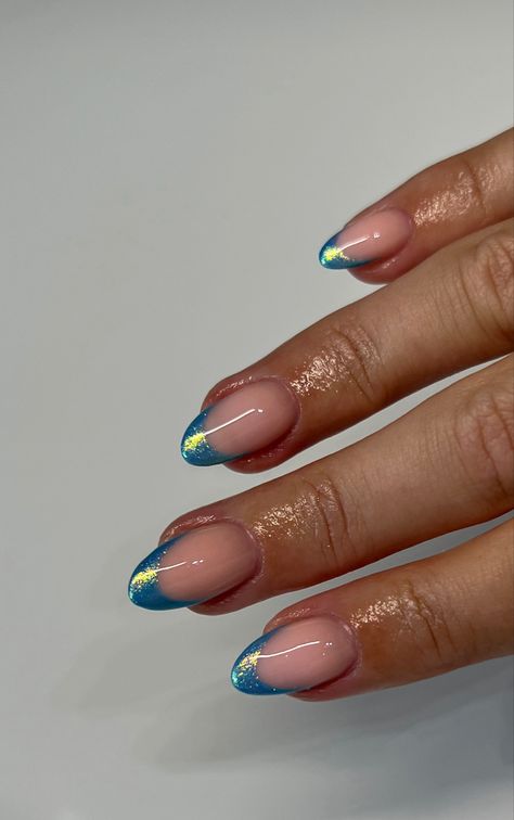 Blue Chrome Nails, Manikur Kuku, Nagellack Trends, Simple Gel Nails, Summery Nails, Her Nails, Cute Gel Nails, Cat Eye Nails, Summer Acrylic Nails