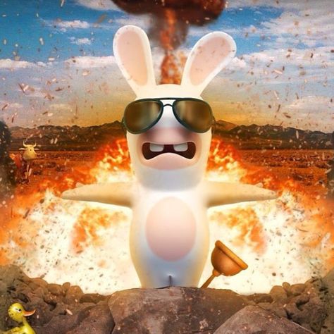 2016 FIRE RABBID.. Rabbit Invasion Aesthetic, Aesthetic Fnaf, Rabbit Invasion, All Cartoon, T Mobile, On Fire, Shades