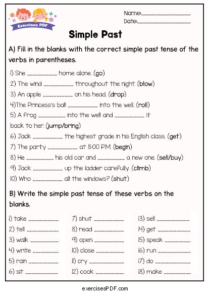 Write the simple past tense of these verbs Past Worksheets, Simple Past Tense Worksheet, Worksheets High School, Helping Verbs Worksheet, Tense Worksheet, Past Tense Worksheet, Tenses Exercises, Verbs Activities, Irregular Past Tense Verbs