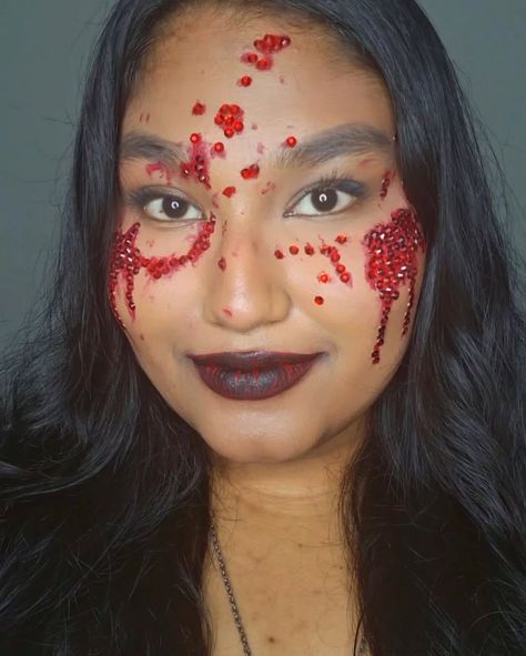 Rhinestone blood makeup look 🩸 Inspired by @xoanyvn #halloween2024 . . . . . . . . . . . . . . . #halloween #halloweenmakeup #halloweenmakeupideas #instagram #instagrampost #instagramfeed #feed #explorepage #explore #foryoupage #fyp #instapost Blood Makeup Look, Blood Makeup, Insta Posts, Halloween Makeup, Instagram Feed, Makeup Looks, Halloween, Instagram Posts, Makeup