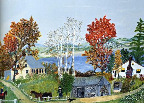 (2) Olga Tuleninova 🦋 (@olgatuleninova) / Twitter Grandma Moses Art, Moses Art, Charles Wysocki, Grandma Moses, Cc Cycle 3, Folk Art Paintings, Americana Art, Primitive Art, Henri Rousseau