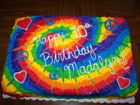 tie dye birthday - inside is rainbow cake with tie dye buttercream icing. :) Tyedye Cake Ideas, Tye Dye Sheet Cake, Tie Dye Sheet Cake, Tye Dye Cake, Tie Dye Cake, Tie Dye Birthday Party, Tie Dye Birthday, Wedding Wallpaper, Rainbow Cakes