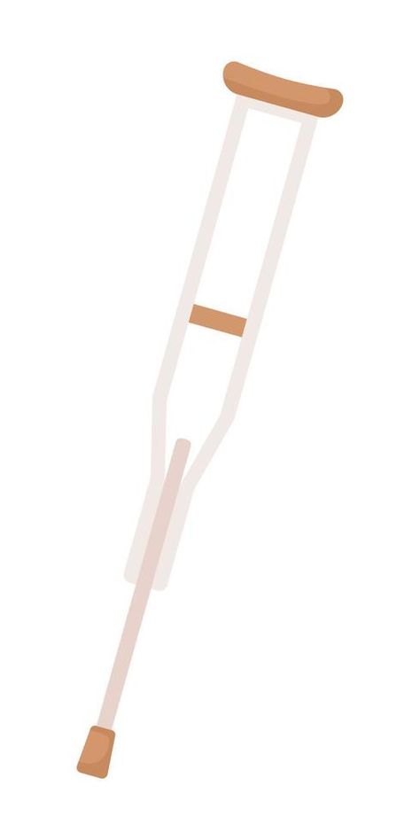 Crutch semi flat color vector object. Medical supporting device. Editable element. Full sized item on white. Health care simple cartoon style illustration for web graphic design and animation Crutches Drawing, Web Graphic Design, Crutches, Simple Cartoon, Color Vector, Flat Color, Book Art Drawings, Cartoon Style, Senior Year