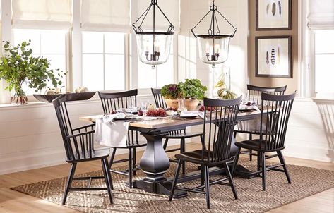 Handcrafted for Happiness Dining Room | Ethan Allen Home Manifestation, Modern Farmhouse Dining Room, Modern Farmhouse Dining, Ethan Allen, Farmhouse Dining Room, Farmhouse Dining, Table And Chairs, Modern Farmhouse, Farmhouse