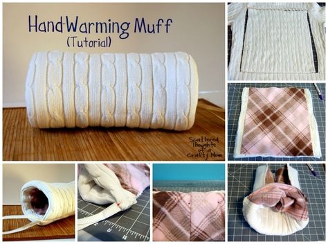 Hand Muff | 17 DIY Accessories To Keep You Cozy This Winter Hand Muffler, Hand Muffs, Diy Clothes Accessories, Winter Diy Crafts, Hand Muff, Fidget Quilt, Pull Bebe, Diy Vetement, Pretty Designs