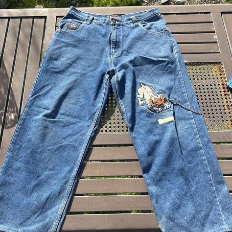 Insane Vintage 90’s Skater Paco Dog Catcher Jeans... - Depop 90’s Skater, Jeans With Chains, 10 Inch, Chain, Dogs