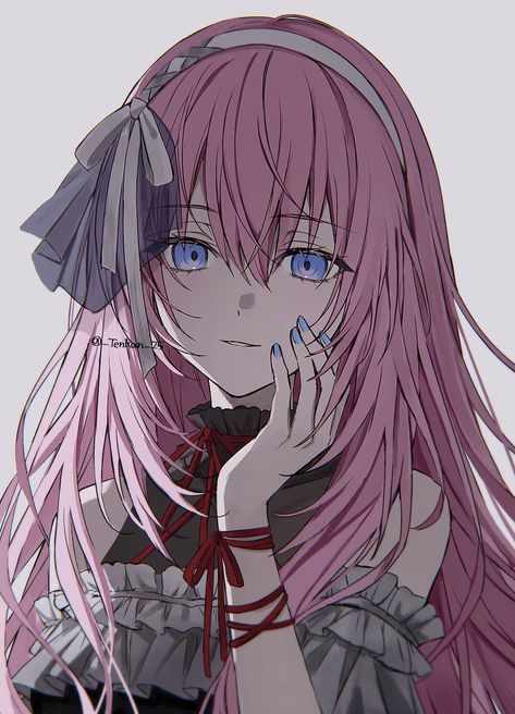 Anime Red Hair, Megurine Luka, Digital Painting Tutorials, Cute Anime Pics, Art Drawings Simple, Painting Tutorial, Hatsune Miku, Pink Hair, Cosplay Anime