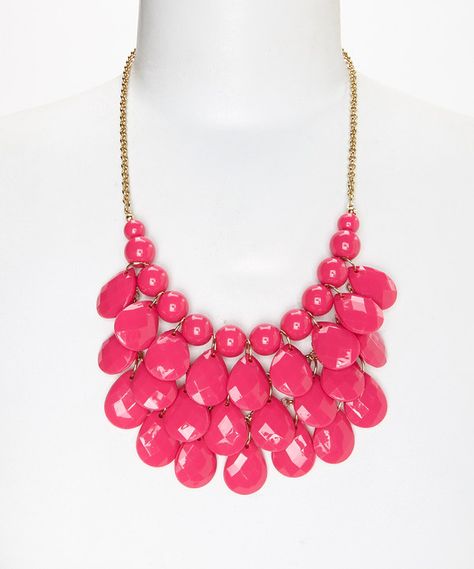 Hot Pink Water Drop Bib Necklace on #zulily today! Pink Water, Bib Necklace, Water Drop, Water Drops, Little Miss, Diy Jewelry, Hot Pink, Statement Necklace, Jewelry Necklaces