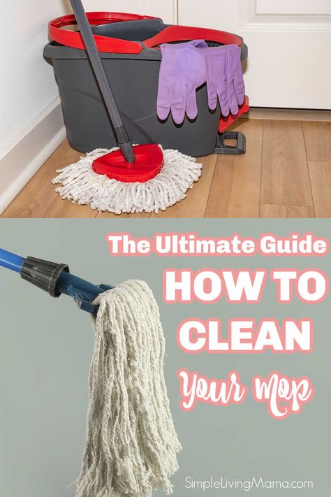 How To Clean a Mop - The Ultimate Guide - Simple Living Mama Cleaning Mop Head, How To Clean O Cedar Mop Head, Cedar Mop Solution, Cleaning Solution For Ocedar Mop, Vileda Mop Cleaning, Zone Cleaning, Cleaning Mops, Steam Mop, Dust Mop