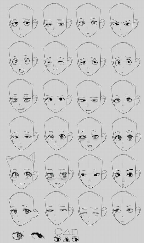 Emotion Face Drawing, Blank Expression Drawing, Manga Faces Reference, Tired Chibi Expression, Character Drawing Practice, Grumpy Face Facial Expressions, Cute Face Reference Drawing, Character Design Face Expression, Character Emotions Drawing