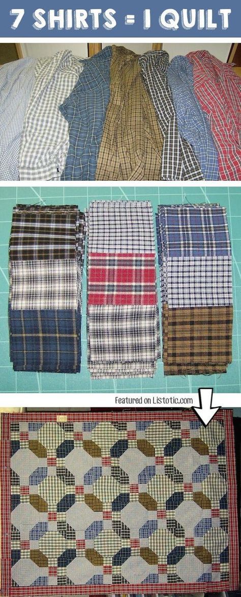 Colchas Quilting, Remembering Dad, Memory Quilts, Make A Quilt, Quilt Modernen, Plaid Quilt, Old Shirts, Memory Quilt, Shirt Quilt