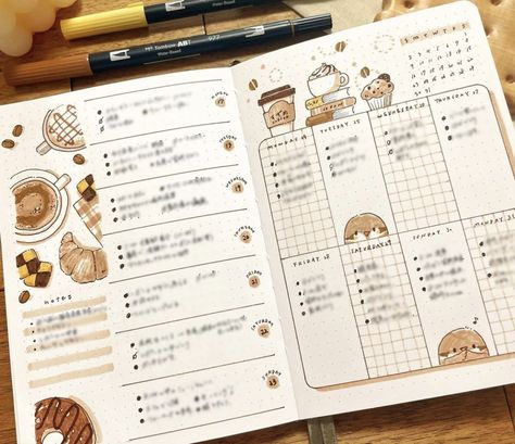 Cute Planner Ideas Layout, Bujo Inspiration Layout, Journal 2024, Bullet Journal Ideas Templates, Creating A Bullet Journal, Bullet Journal Mood Tracker Ideas, Bullet Journal Notes, Bullet Journal Paper, Bulletin Journal Ideas