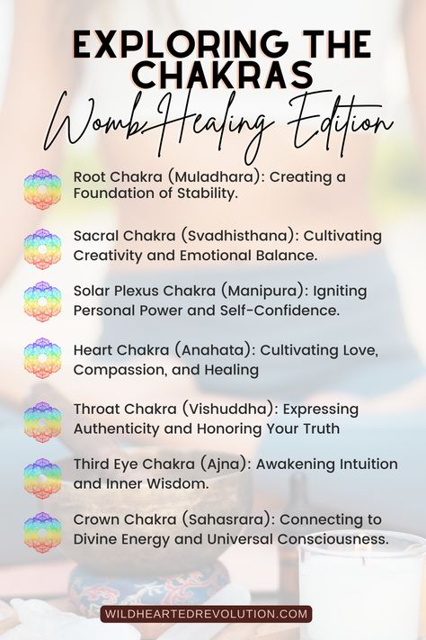 Chakras: how we can harness their energy for womb healing Womb Shadow Work, Womb Healing Affirmations, Womb Healing For Women Affirmations, Womb Chakra, Sacral Chakra Womb Healing, Womb Work, Chakra Knowledge, Eclectic Spirituality, Healthy Liver Diet