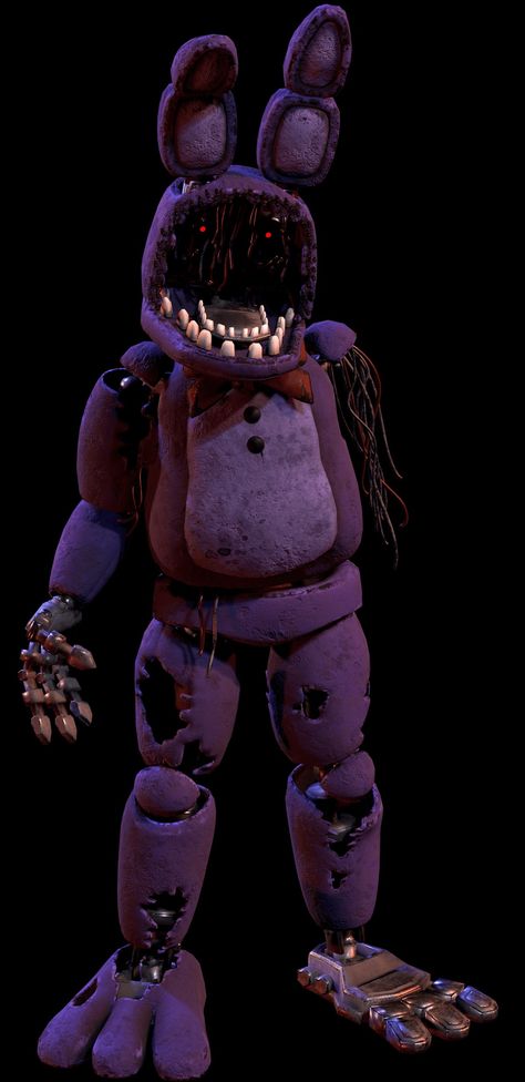 Fnaf 2 Withered Freddy, Wither Bonnie, Withered Bonnie Wallpaper, Fnaf Withered Bonnie, Withered Bonnie Fanart, Five Nights At Freddy's Bonnie, Bonnie Costume, Nightmare Bonnie, Fnaf Bonnie