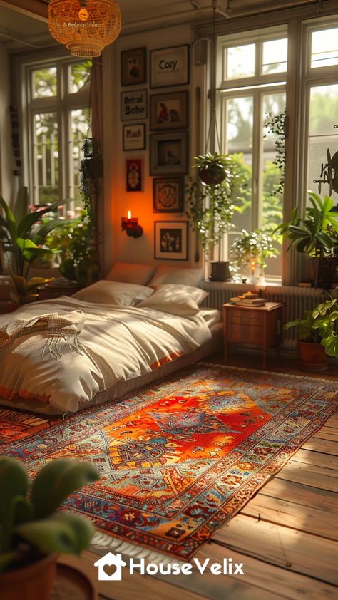 Plush Moroccan Rugs California Bedroom Ideas, Clean Boho Room, Earthy Eclectic Bedroom, Romantic Bohemian Bedroom, Medditeranean Bedroom, Desert Bedroom Aesthetic, Earthy Neutral Bedroom, Bohemian Aesthetic Bedroom, Earthy Aesthetic Bedroom