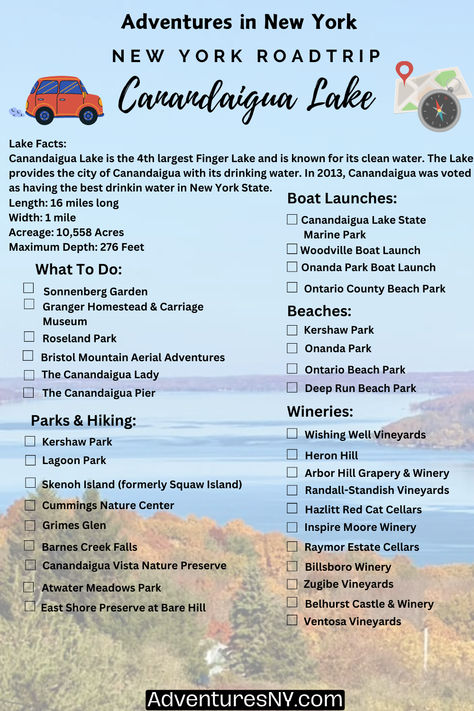 Exploring the Finger Lakes? Visitign Canandaigua Lake? Use our handy checklist to make sure you see everything there is! | Canandaigua New York | Canandaigua hiking | finger lakes wineries | new york vacations | new york weekend getaways | finger lakes girls getaways | finger lakes hiking | finger lakes travel guide | finger lakes road trip | finger lakes new york | new york road trip | Canandaigua waterfalls | places to visit in upstate new York New York Road Trip, Canandaigua New York, Finger Lakes Wineries, Canandaigua Lake, Finger Lakes Ny, New York Vacation, Lake Girl, The Finger Lakes, Lake Trip