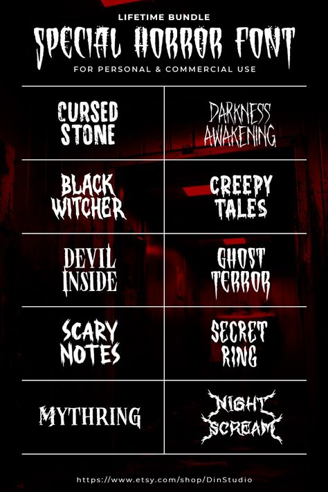 Canva Horror Font, Horror Title Ideas, Horror Design Ideas, Horror Lettering, Fonts For Edits, Horror Graphic Design, Mental Prison, Horror Logo, Happy Halloween Font