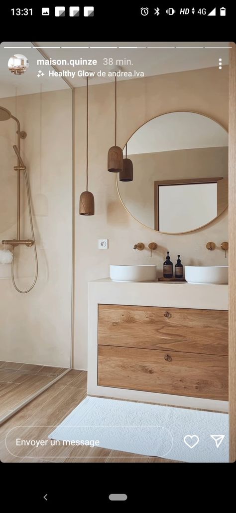 Beige En Suite, Deco Ibiza Inspiration, Bali Bathroom Interior Design, Boho Neutral Bathroom, Bali Inspired Bathroom, Bali Bathroom Ideas, Bali Style Bathroom, Small Neutral Bathroom, Mallorca Bathroom