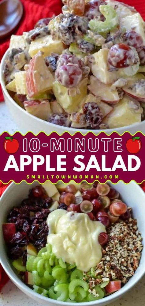 Fall Slaw Recipes, Apple Cranberry Slaw, Easy Apple Salad, Salad Board, Apple Delight, Easy Fruit Salad Recipes, Apple Salad Recipes, Fruit Salad Easy, Fresh Salad Recipes