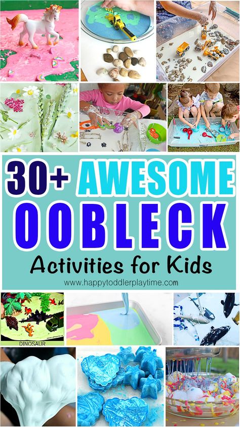 Awesome Oobleck Activities for Kids - HAPPY TODDLER PLAYTIME Oobleck Activities, Oobleck Recipe, Sensory Play Recipes, Fun Brain, Curious Kids, Easy Toddler, Rainbow Crafts, Indoor Activities For Kids, 2 Ingredient