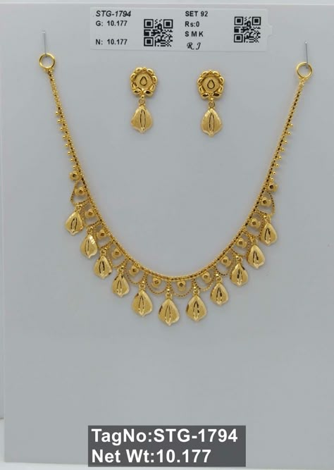 KUBER JEWELLERS R10 10 Gram Necklace Gold, Gold Necklace Set 10 Grams, Loket Sets Gold Design Simple, Light Weight Gold Earrings, Fancy Gold Necklace, Gold Necklace Set In 30 Grams, Gold Jewellery Design Necklaces Bridal, 10 To 15 Grams Gold Necklace, 10 Gram Gold Necklace Design